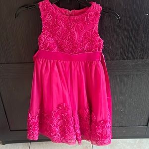 Pink dressy dress. Size 6 worn once.